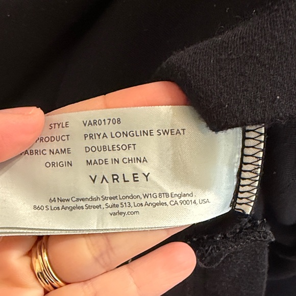 Varley Black priya longline sweat - Picture 4 of 6